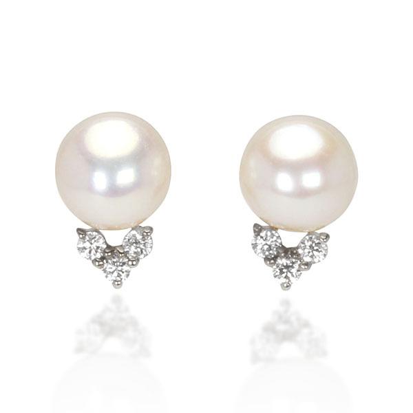 ピアス パールピアス パール 真珠 ダイヤモンド k10 10k 10金 ホワイト