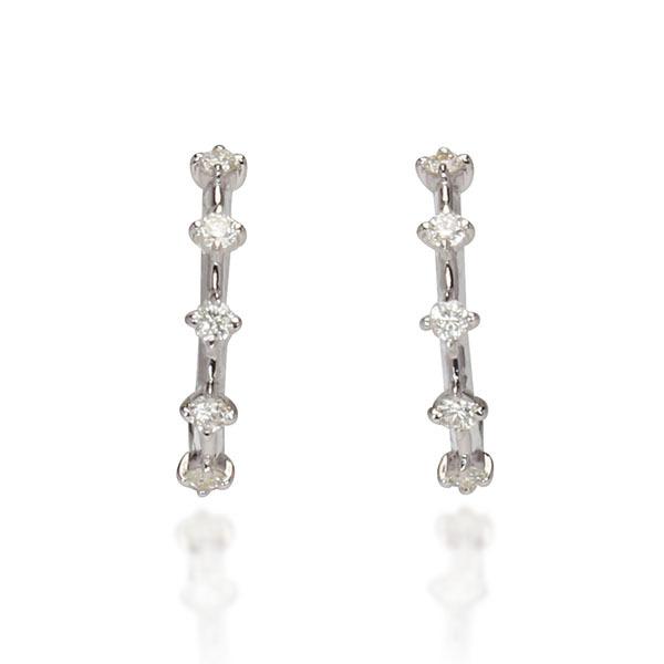 ピアス ダイヤモンドピアス ダイヤ フープ風ピアス スタッドピアス k18 18k 18金 ホワイトゴールド レディース 送料無料 プレゼント ギフト 自分買い puの画像