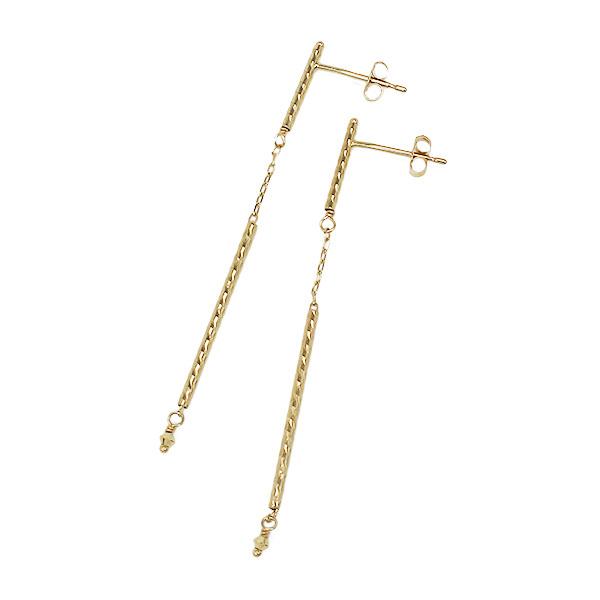 ピアス レディース ロングピアス 揺れる イエローゴールド 10金 k10
