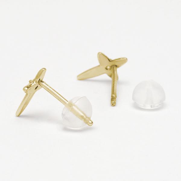 ダイヤモンド ピアス クロスピアス 十字架ピアス スタッドピアス イエローゴールド k18 18k 18金 0.02ct 送料無料 レディース カジュアル 普段使いの画像