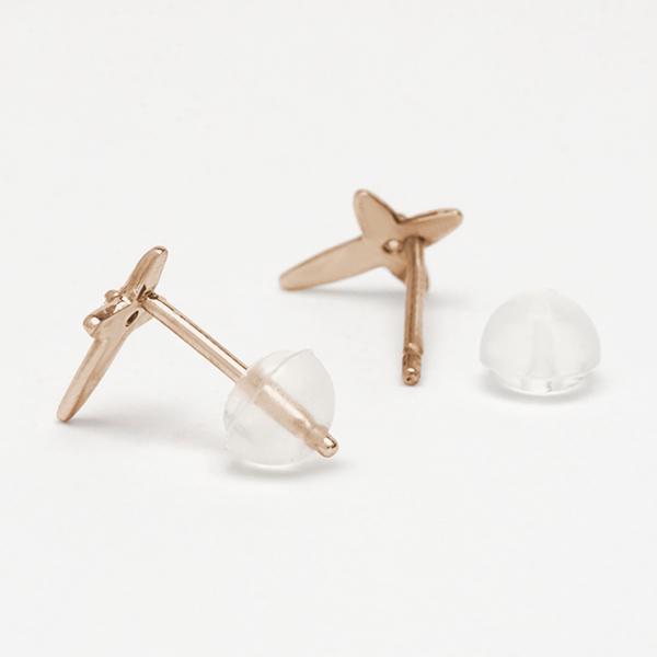 ダイヤモンド ピアス クロスピアス 十字架ピアス スタッドピアス ピンクゴールド k18 18k 18金 0.02ct 送料無料 レディース カジュアル 普段使いの画像