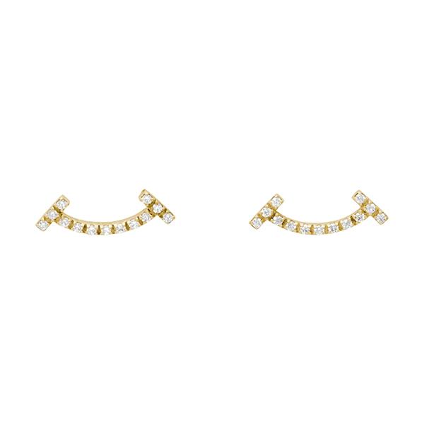 ダイヤモンド ピアス スマイルピアス ダイヤピアス スタッド イエローゴールド k18 18k 18金 0.13ct レディース 送料無料 人気 カジュアル 普段使い puの画像
