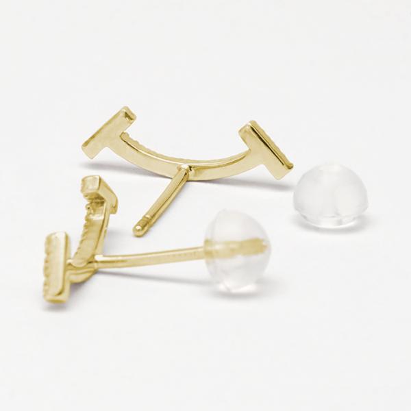ダイヤモンド ピアス スマイルピアス ダイヤピアス スタッド イエローゴールド k18 18k 18金 0.13ct レディース 送料無料 人気 カジュアル 普段使い puの画像