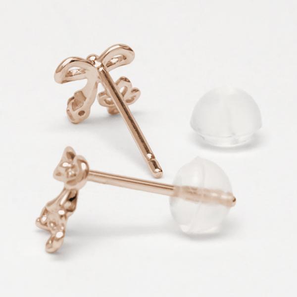 リボン ピアス ダイヤモンドピアス ダイヤピアス クローバーピアス