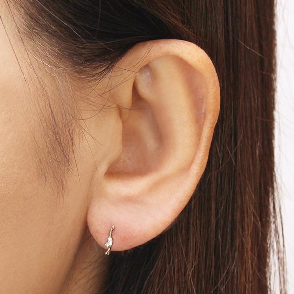 ダイヤピアス ダイヤモンド ピアス スタッドピアス ピンクゴールド k18 18k 18金 0.04ct 送料無料 カジュアル 普段使い レディースの画像