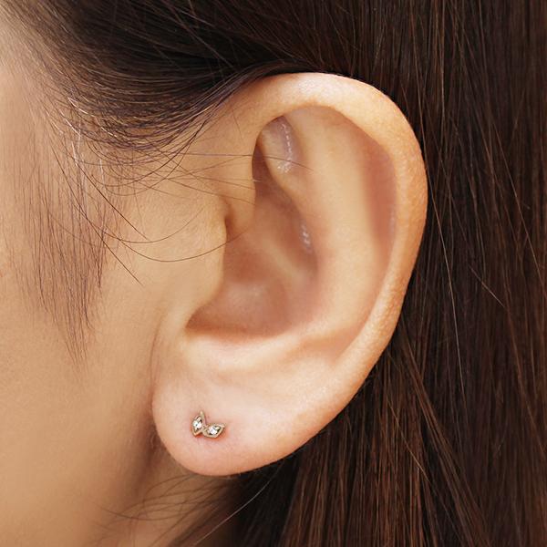 ダイヤピアス ダイヤモンド ピアス スタッドピアス ピンクゴールド k10 