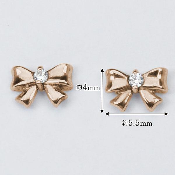 ダイヤモンド ピアス リボンピアス ダイヤピアス スタッドピアス 