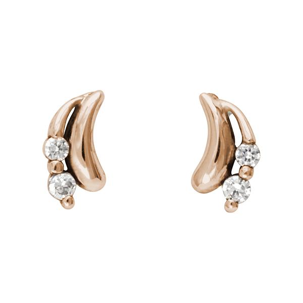 ダイヤピアス ダイヤモンド ピアス スタッドピアス ピンクゴールド k18 18k 18金 0.04ct 送料無料 カジュアル 普段使い レディースの画像