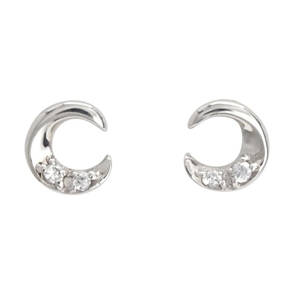 ダイヤピアス ダイヤモンド ピアス スタッドピアス ホワイトゴールド k10 10k 10金 0.02ct 送料無料 カジュアル 普段使い レディースの画像