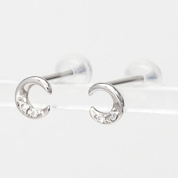 ダイヤピアス ダイヤモンド ピアス スタッドピアス ホワイトゴールド k10 10k 10金 0.02ct 送料無料 カジュアル 普段使い レディースの画像