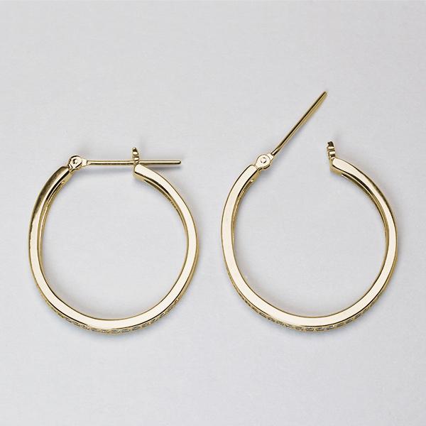 ピアス フープピアス ダイヤモンドフープピアス シンプル k10 10k 10金