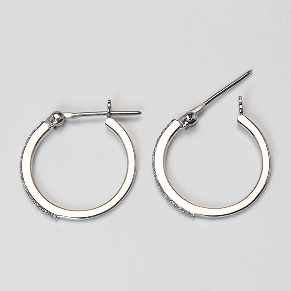ピアス フープピアス ダイヤモンドフープピアス シンプル k10 10k 10金