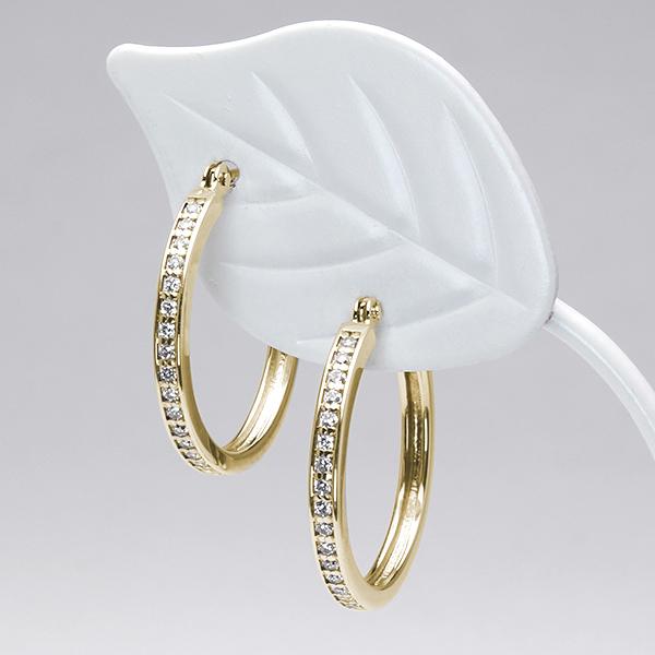 ピアス フープピアス ダイヤモンドフープピアス シンプル k10 10k 10金