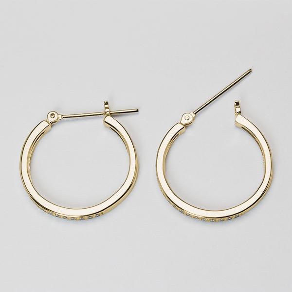 ピアス フープピアス ダイヤモンドフープピアス シンプル k10 10k 10金