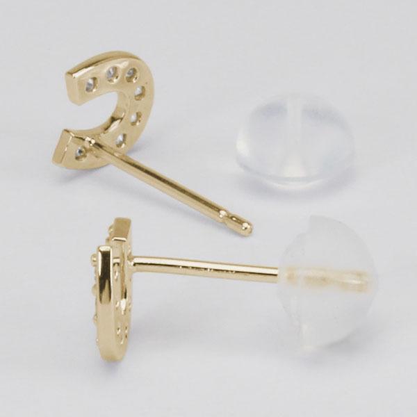 ピアス ダイヤピアス ダイヤモンド ホースシュー 馬蹄 k10 10k 10金