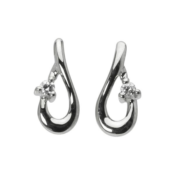 ダイヤモンド ピアス ダイヤピアス スタッドピアス k18 18k 18金 ホワイトゴールド 0.03ct 送料無料 カジュアル 普段使い レディースの画像
