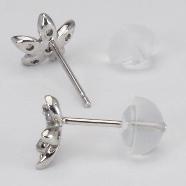 ピアス ダイヤピアス ダイヤモンド ダイヤ スタッドピアス フラワー 花 18金 k18 18k ホワイトゴールド ペア レディース 送料無料 プレゼント ギフト puの画像