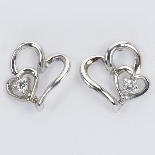 ハート ピアス ハートピアス ダイヤモンドピアス ダイヤピアス