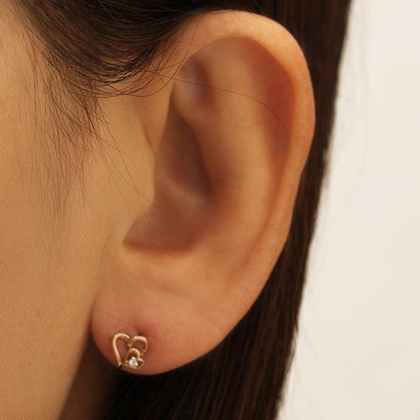 ハート ピアス ハートピアス ダイヤモンドピアス ダイヤピアス