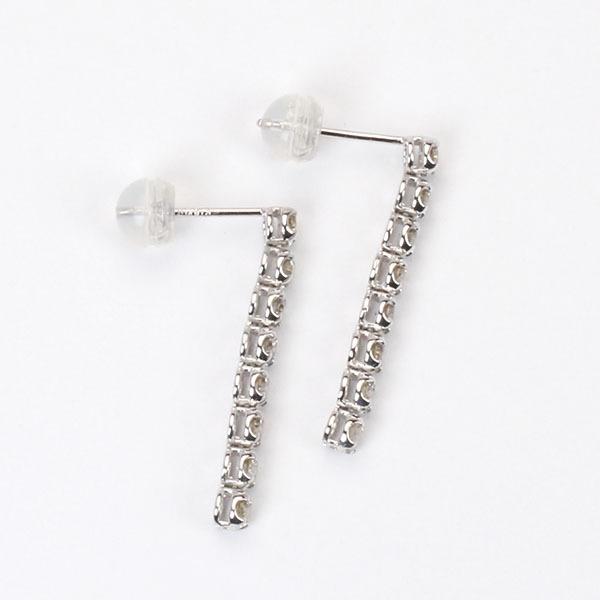 ピアス ダイヤモンド ダイヤ スタッドピアス バーピアス 18金