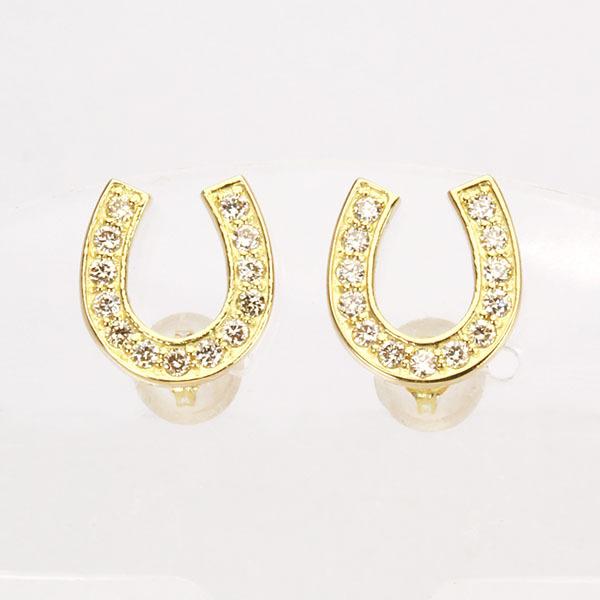 ピアス ダイヤモンド ダイヤ スタッドピアス ホースシューピアス 馬蹄