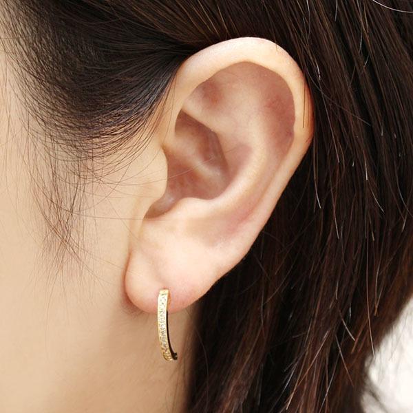 ピアス ダイヤモンド ダイヤ スタッドピアス 18金 k18 18k イエロー