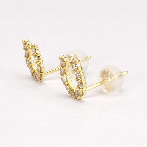 ピアス ダイヤモンド ダイヤ スタッドピアス ホースシューピアス 馬蹄 18金 k18 18k イエローゴールド レディース 送料無料 プレゼント ご褒美 自分買い puの画像