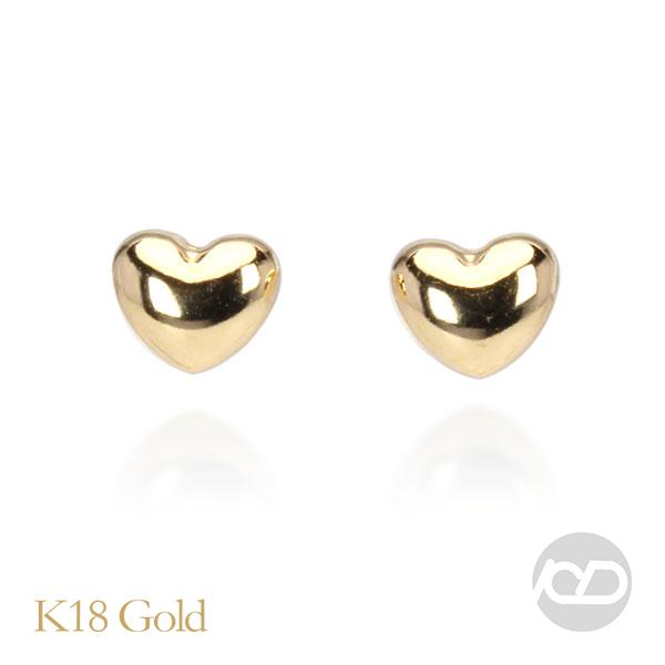 ピアス ハートピアス ゴールドピアス スタッドピアス 18金 k18 18k