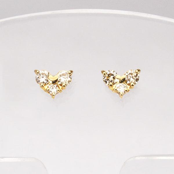 みぃ 18金 K18 YG ダイヤモンドカット ハート ピアス bpp-jon-of4000238-