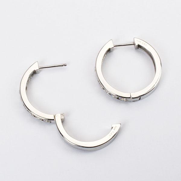 ピアス ダイヤモンド ダイヤ フープピアス プラチナt950