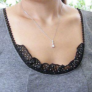 ダイヤモンド ネックレス k18 ホワイト ゴールド アシェイプ スリー