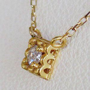 ダイヤモンド ペンダントネックレス 一粒ダイヤモンド k18 イエローゴールド ダイヤ 0.03ct 送料無料 人気 プレゼント ギフト ご褒美 自分買い puの画像