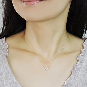 ハートペンダント ダイヤモンドペンダントネックレス ダイヤモンド 0.06ct 18金 ゴールド k18 ダイヤネックレス チェーン 送料無料 プレゼント 自分買い puの画像