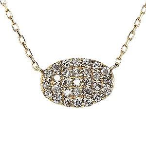 ダイヤモンド ダイヤモンドペンダントネックレス ダイヤ 0.14ct 18金 ゴールド k18 ダイヤネックレス オーバル型 チェーン 送料無料 プレゼント 自分買い pu