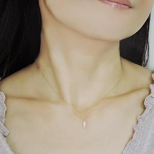 ダイヤモンド ダイヤモンドペンダントネックレス ダイヤ 0.06ct 18金 ゴールド k18 ダイヤネックレス チェーン マーキス型 送料無料 プレゼント 自分買い puの画像