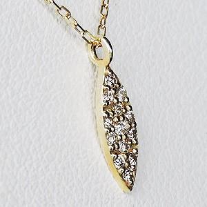 ダイヤモンド ダイヤモンドペンダントネックレス ダイヤ 0.06ct 18金 ゴールド k18 ダイヤネックレス チェーン マーキス型 送料無料 プレゼント 自分買い puの画像