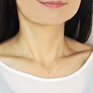 ネックレス エメラルド ダイヤモンド ネックレス ダイヤ 0.06ct 18金 k18 イエローゴールド チェーン 無料 5月誕生石 送料無料 プレゼント ギフト puの画像