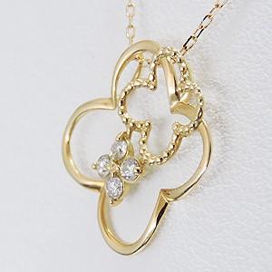 ネックレス ペンダント レディース ダイヤモンド ダイアモンド 花 イエローゴールド k18 チェーン ラッピング無料 送料無料 プレゼント ご褒美 自分買い puの画像