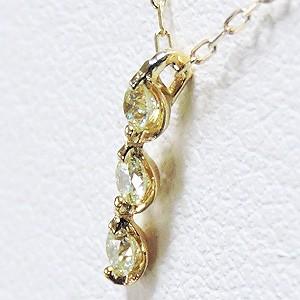 ペンダント ネックレス ダイヤモンド ペンダントネックレス スリーストーン 0.10ct k18 ゴールド 4月誕生石 送料無料 プレゼント ギフト ご褒美 自分買い puの画像
