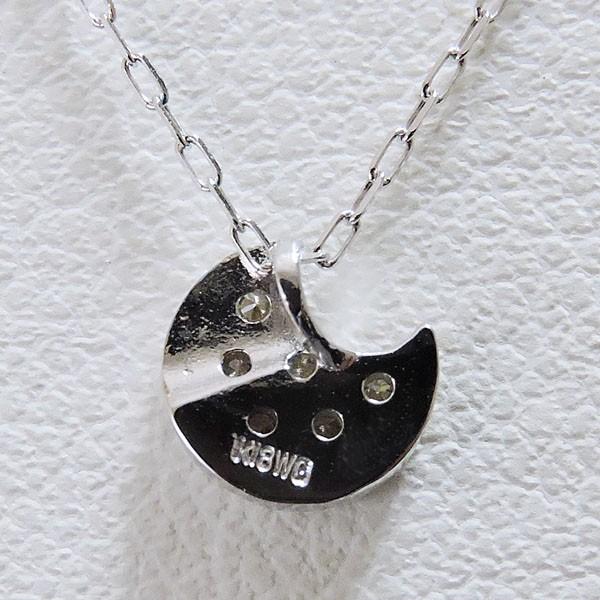 ダイヤモンド ペンダントネックレス k18 ホワイトゴールド ムーンモチーフ 月型 moon 可愛い レディース ダイヤ 送料無料 プレゼント ギフト 自分買い puの画像