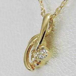 ネックレス ペンダント ダイヤモンド ダイアモンド プチネックレス イエローゴールド k18 チェーン 送料無料 プレゼント ギフト ご褒美 自分買い puの画像