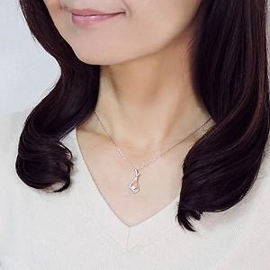 ペンダントネックレス ダイヤモンド ネックレス 0.10ct k18 ホワイトゴールド フラワー／リボン ペンダントチェーン付き 送料無料 プレゼント ギフト puの画像