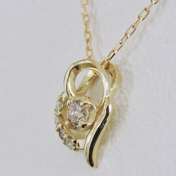 ペンダントネックレス ダイヤモンド 0.05ct k18 イエローゴールド ハート モチーフ レディース ダイヤ 保証書付 送料無料 プレゼント ギフト 自分買い puの画像