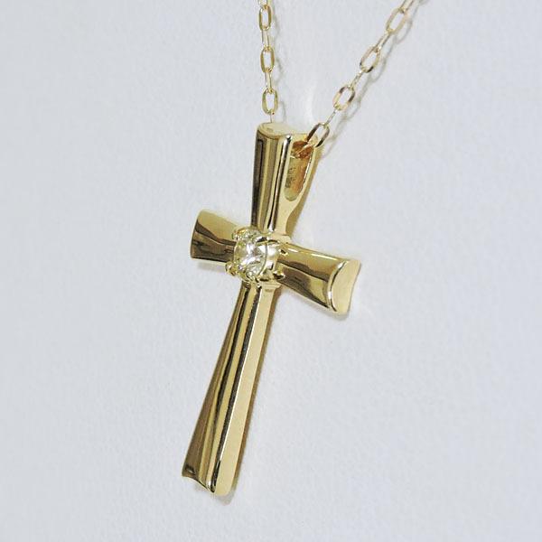 ペア ペンダントネックレス 十字架 クロス ダイヤモンド k18 イエローゴールド ホワイトゴールド メンズ レディース ユニセックス プレゼント ギフト pu | ブランド登録なし | 02