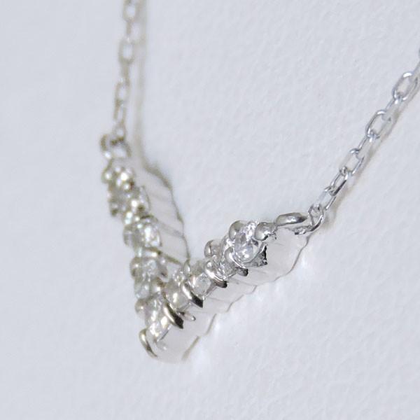 ダイヤモンド ペンダントネックレス 2019 k18 ホワイトゴールド 0.10ct ハートライン V字 可愛い レディース ダイヤ 送料無料 プレゼント ギフト 自分買い puの画像