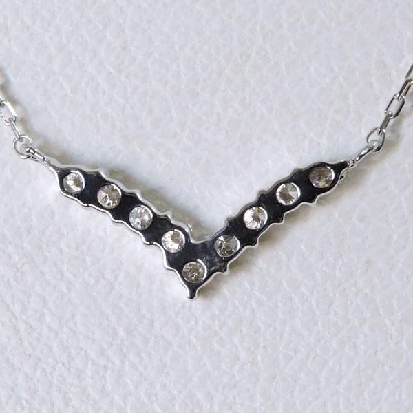 ダイヤモンド ペンダントネックレス 2019 k18 ホワイトゴールド 0.10ct ハートライン V字 可愛い レディース ダイヤ 送料無料 プレゼント ギフト 自分買い puの画像