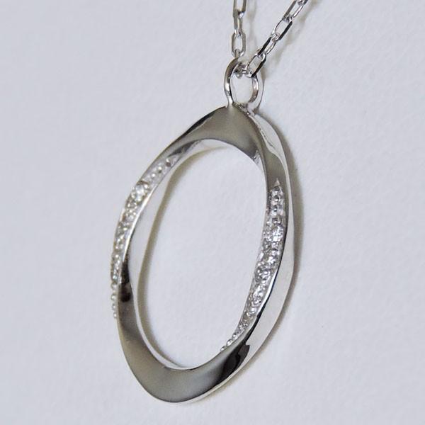 ダイヤモンド ペンダントネックレス 2019 k18 ホワイトゴールド 0.04ct サークル 円型 インフィニティ 可愛い ダイヤ 送料無料 プレゼント ギフト puの画像