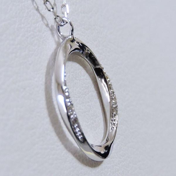 ダイヤモンド ペンダントネックレス 2019 k18 ホワイトゴールド 0.04ct サークル 円型 インフィニティ 可愛い ダイヤ 送料無料 プレゼント ギフト puの画像