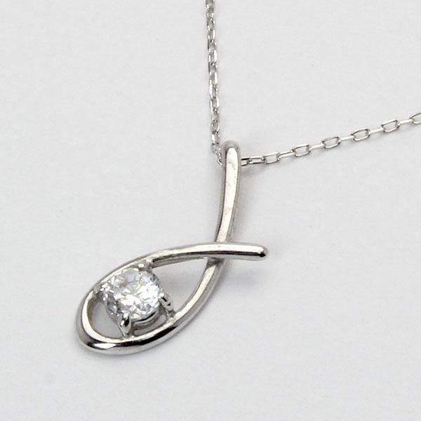 ダイヤモンド ネックレス ダイヤ ダイヤネックレス 一粒 18金 k18 18k ホワイトゴールド レディース 送料無料 4月誕生石 プレゼント 自分買い puの画像