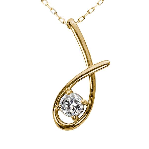 ダイヤモンド ネックレス ダイヤ ダイヤネックレス 一粒 18金 k18 18k イエローゴールド レディース 送料無料 4月誕生石 プレゼント 自分買い puの画像